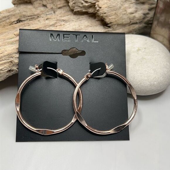 Silver Hoop METAL Earrings $16ea / 3 for $25 - Picture 1 of 5